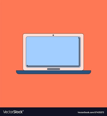 Flat icon on background laptop vector image