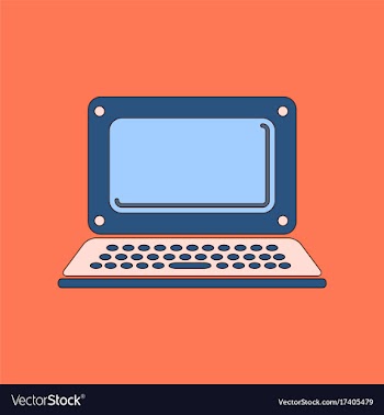 Flat icon on background laptop vector image