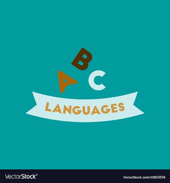Flat icon on background letters languages vector image