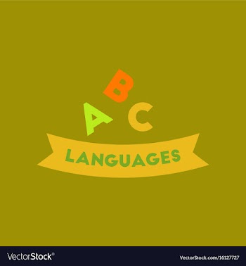 Flat icon on background letters languages vector image