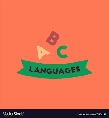 Flat icon on background letters languages vector image