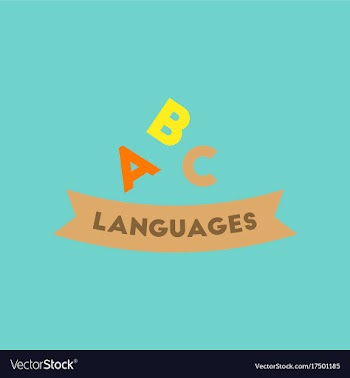 Flat icon on background letters languages vector image