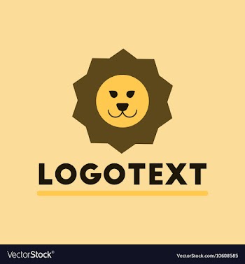 Flat icon on background lion logo vector image
