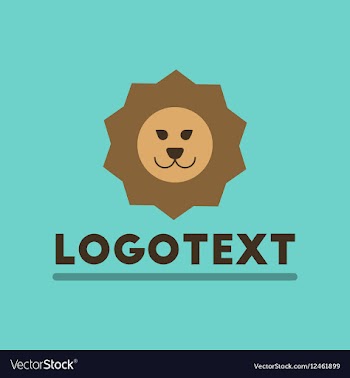 Flat icon on background lion logo vector image