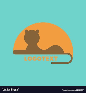 Flat icon on background lion logo vector image