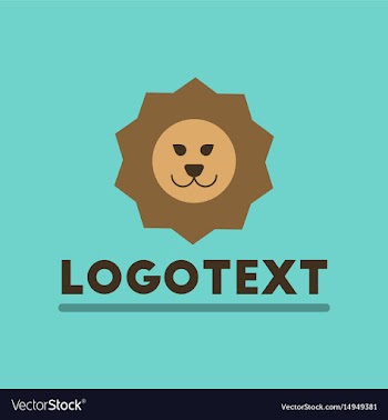 Flat icon on background lion logo vector image