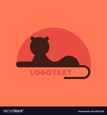 Flat icon on background lion logo vector image