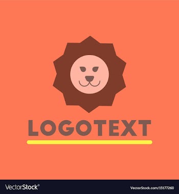 Flat icon on background lion logo vector image
