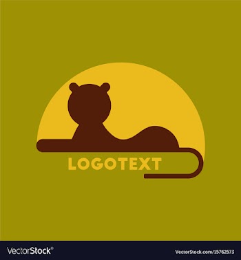 Flat icon on background lion logo vector image