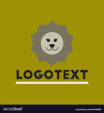 Flat icon on background lion logo vector image