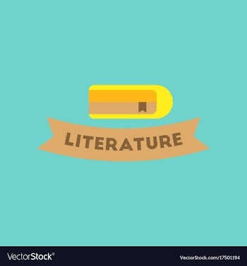Flat icon on background literature lesson vector image