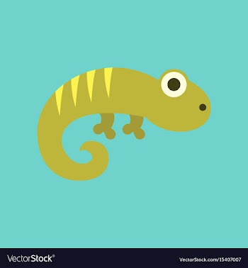 Flat icon on background lizard reptile vector image