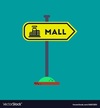 Flat icon on background mall sign vector image