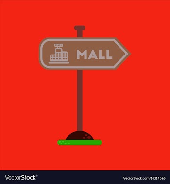 Flat icon on background mall sign vector image