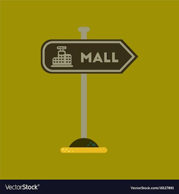 Flat icon on background mall sign vector image