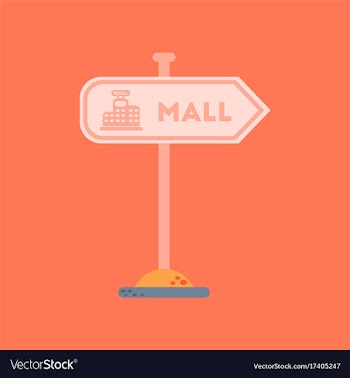 Flat icon on background mall sign vector image