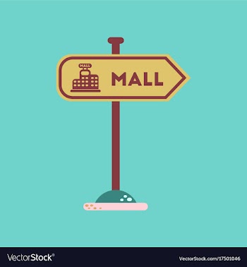 Flat icon on background mall sign vector image