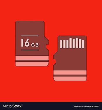 Flat icon on background micro SD vector image