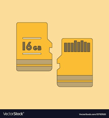 Flat icon on background micro sd vector image