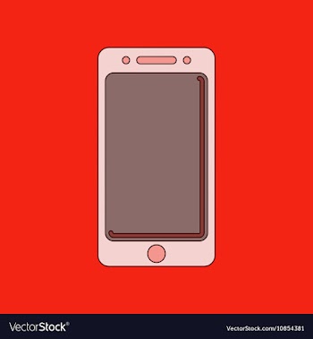 Flat icon on background mobile phone vector image