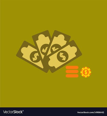 Flat icon on background money dice chips vector image