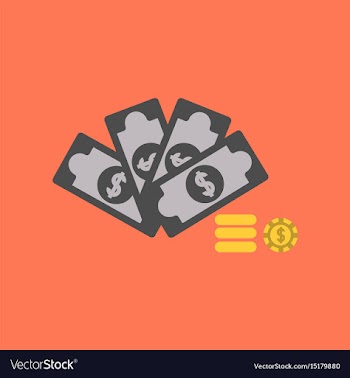 Flat icon on background money dice chips vector image