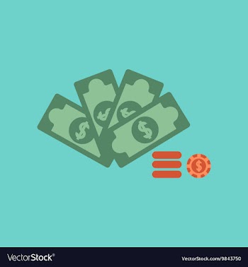 Flat icon on background Money dice chips vector image