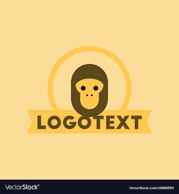 Flat icon on background monkey logo vector image