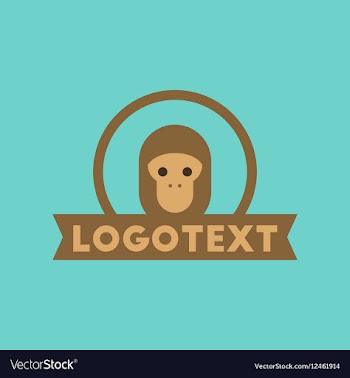 Flat icon on background monkey logo vector image