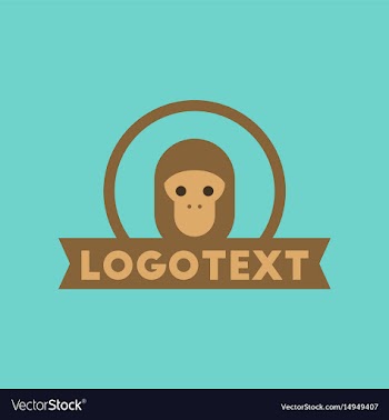 Flat icon on background monkey logo vector image