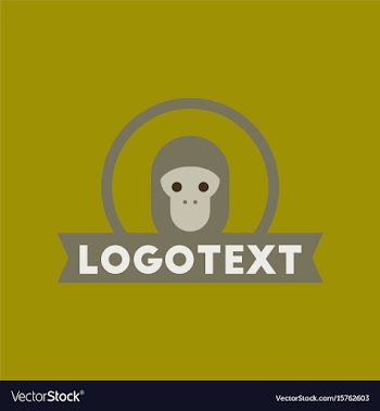 Flat icon on background monkey logo vector image