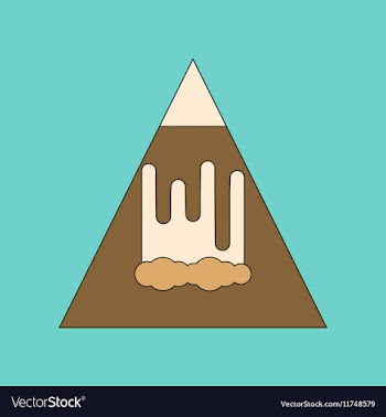 Flat icon on background mountain avalanche vector image