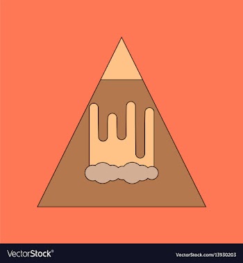 Flat icon on background mountain avalanche vector image