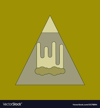 Flat icon on background mountain avalanche vector image