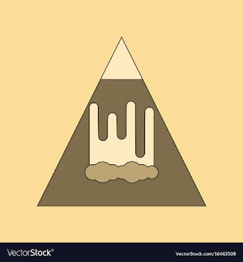Flat icon on background mountain avalanche vector image