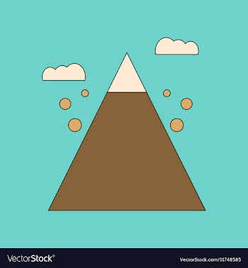 Flat icon on background Mountain stones fall vector image