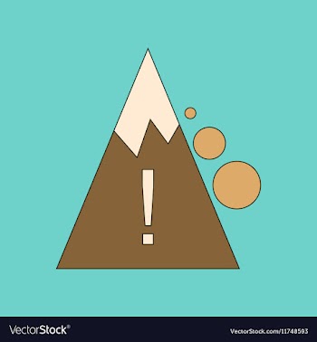 Flat icon on background Mountain stones fall vector image