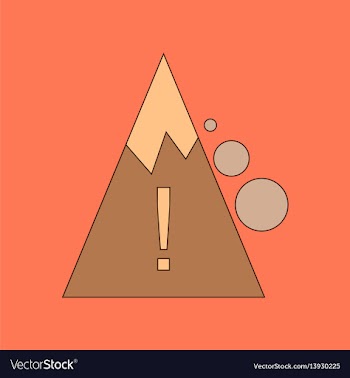 Flat icon on background mountain stones fall vector image
