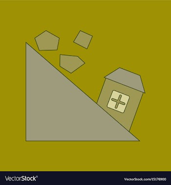 Flat icon on background mountain stones fall vector image