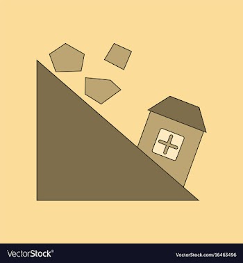 Flat icon on background mountain stones fall vector image