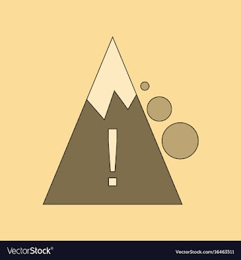 Flat icon on background mountain stones fall vector image
