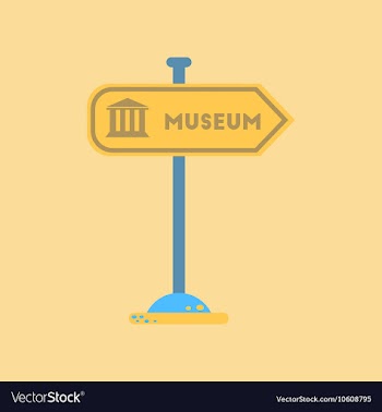 Flat icon on background Museum sign vector image