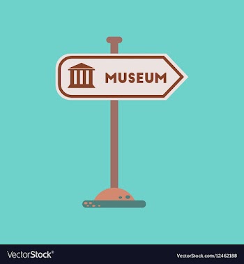 Flat icon on background Museum sign vector image