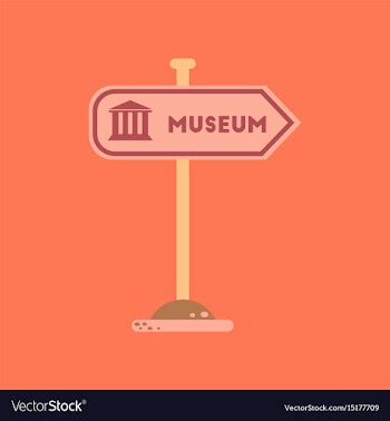 Flat icon on background museum sign vector image