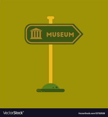 Flat icon on background museum sign vector image