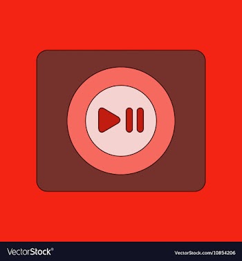 Flat icon on background music player vector image