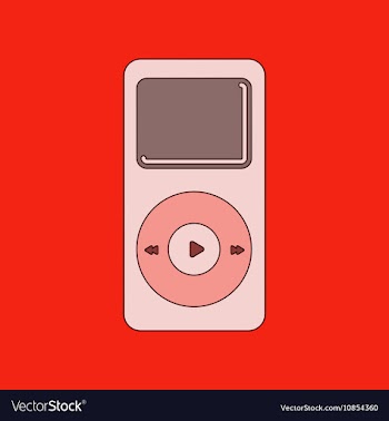 Flat icon on background music player vector image