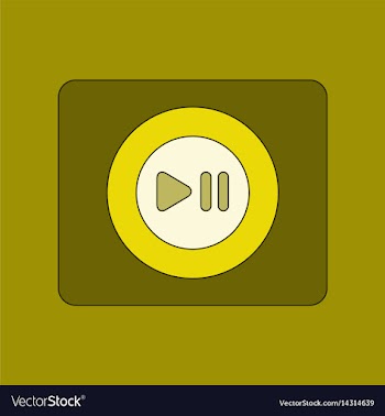 Flat icon on background music player vector image