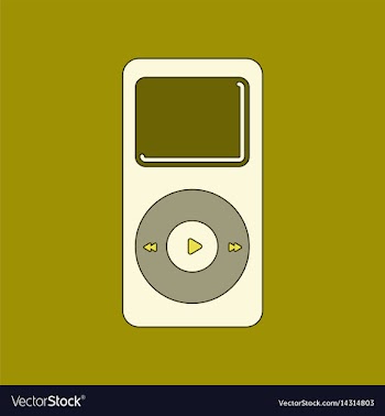 Flat icon on background music player vector image
