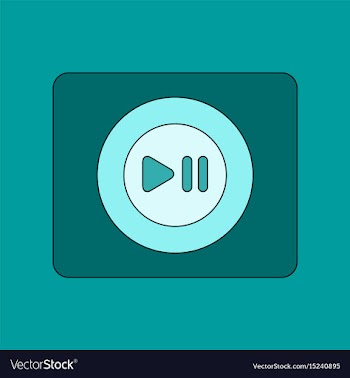 Flat icon on background music player vector image